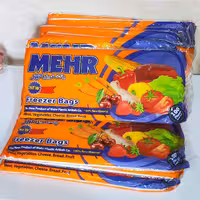 کیسه فریزر مهر 100 عددی سایز 25 در 35 مناسب برای نگهداری مواد غذایی 