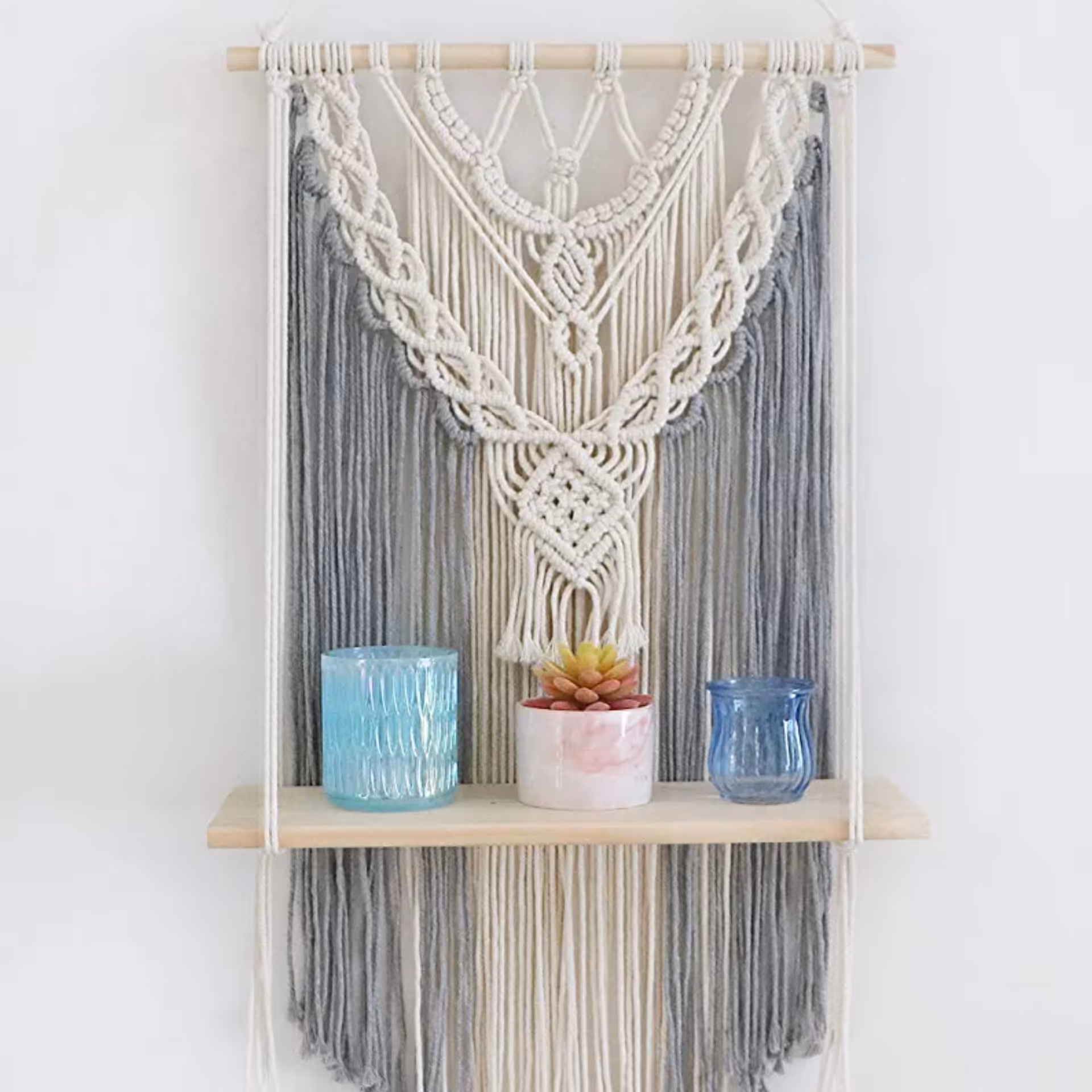 شلف مکرومه چوبی