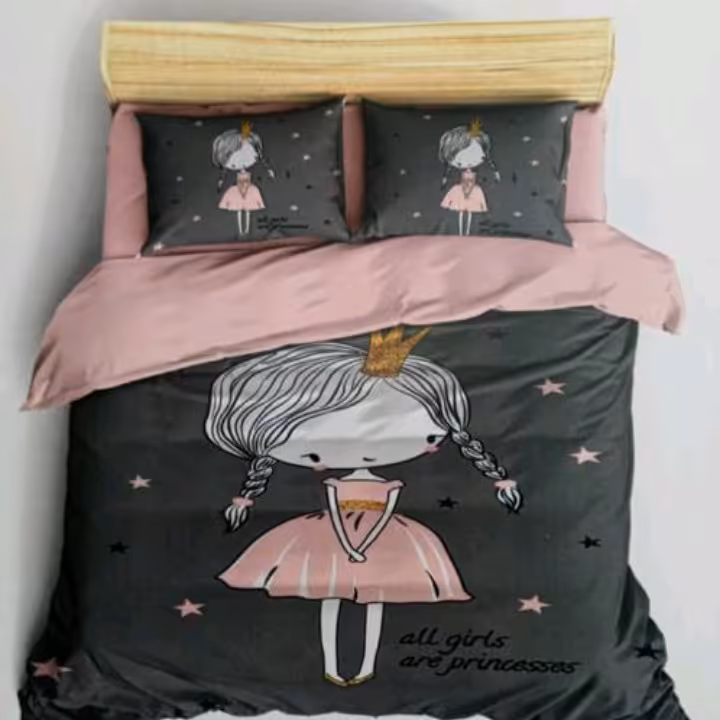 روتختی پنلی سه بعدی تک نفره دخترانه 5 تیکه میکرو.