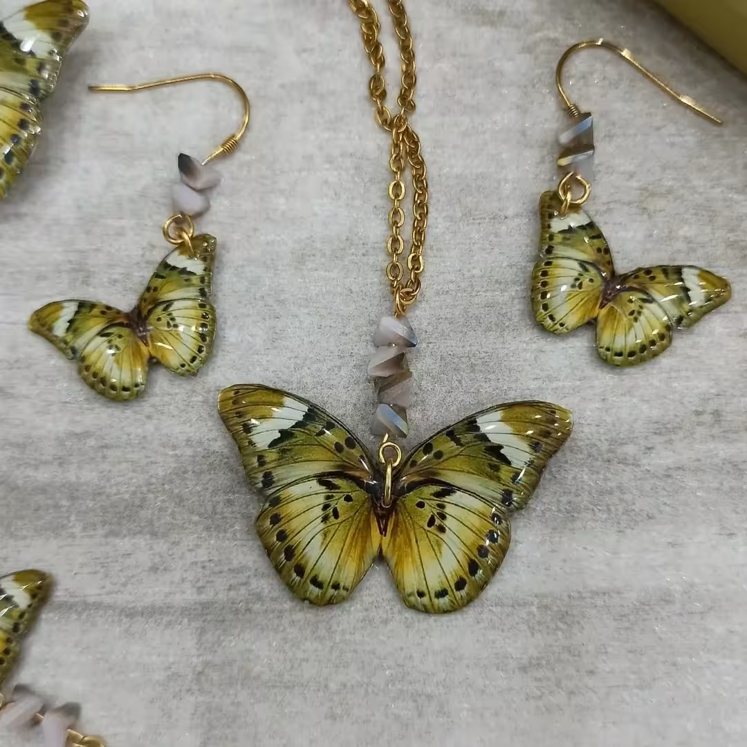 نیم ست پروانه سبز رزینی 