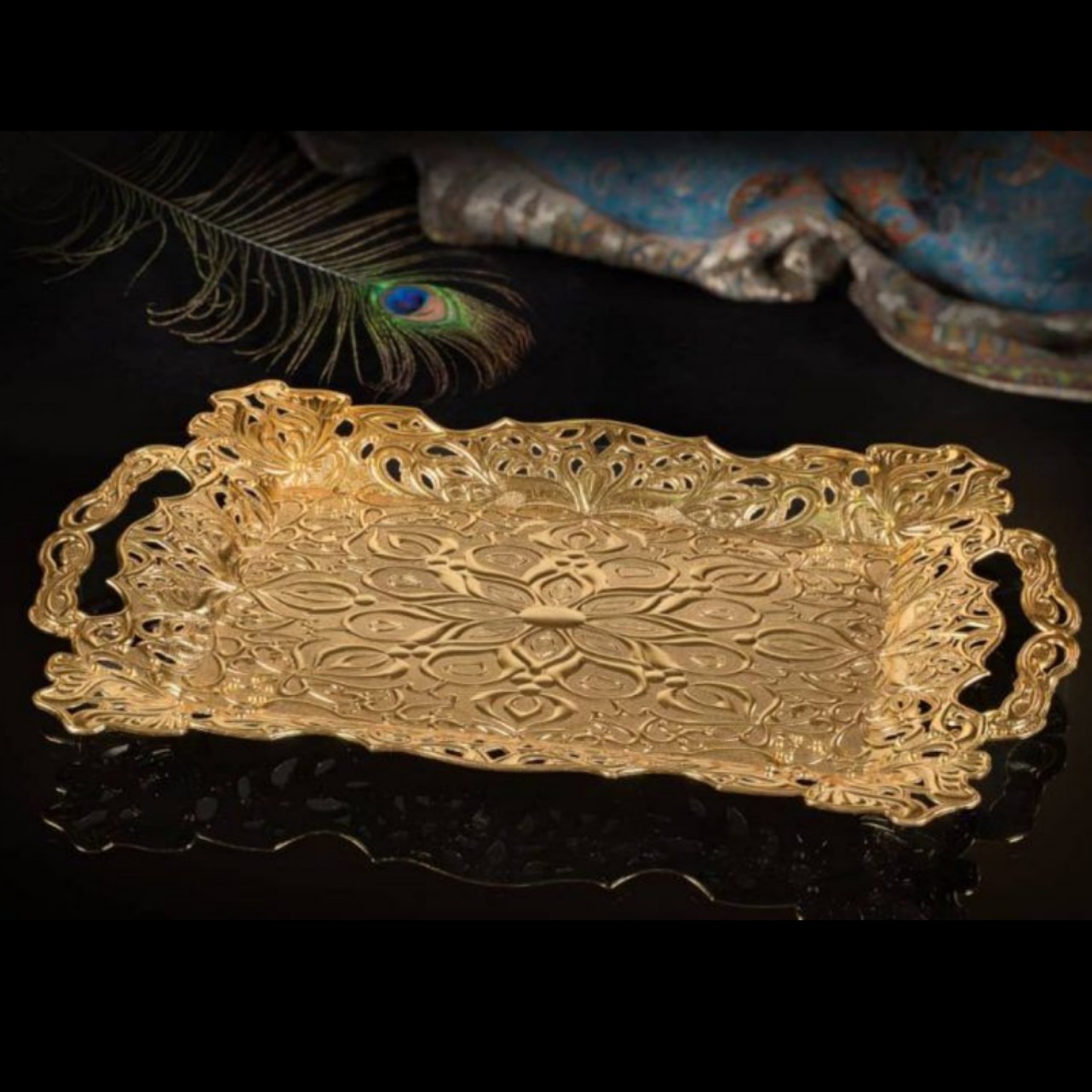 سینی 6نفره (طلایی )شقایق