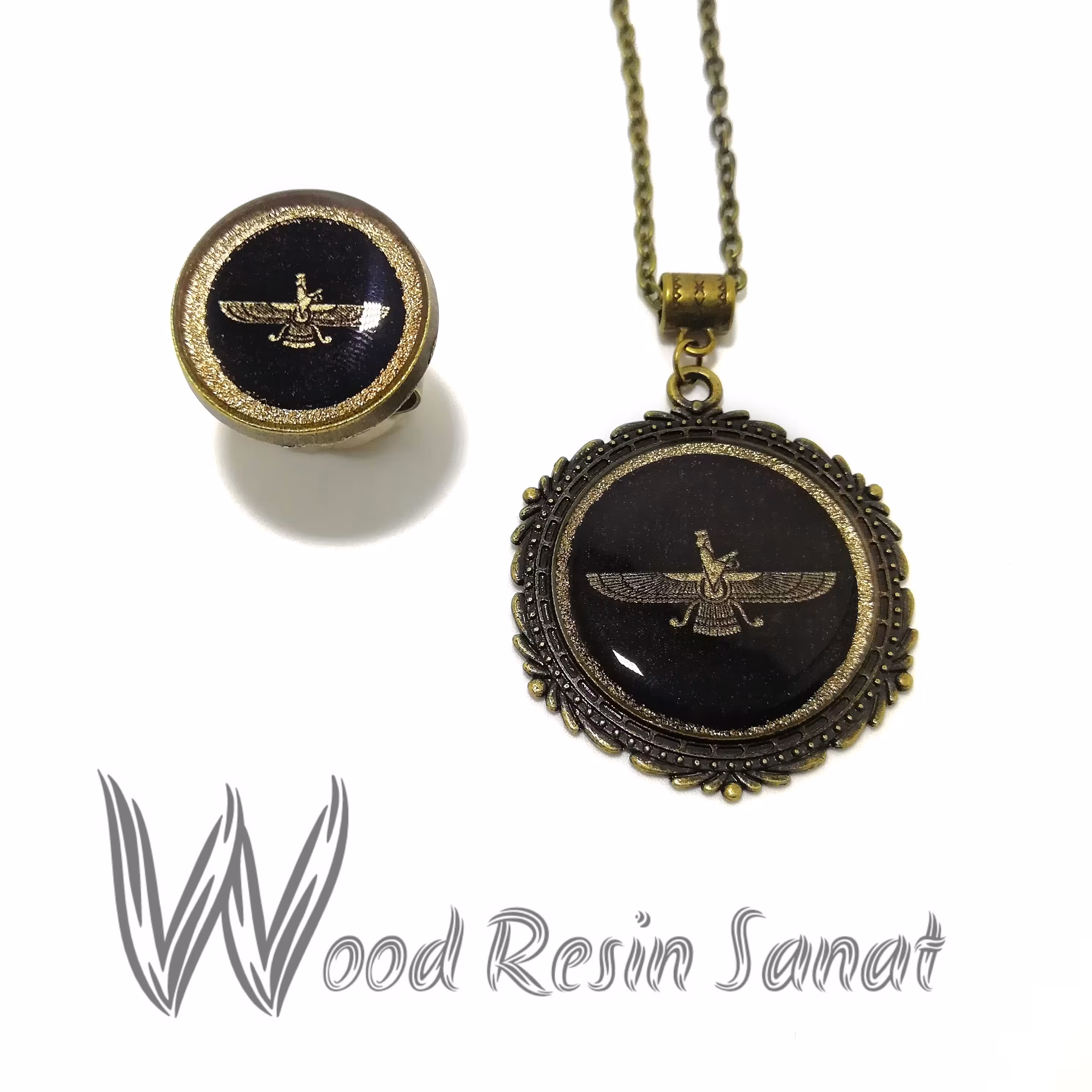 نیم ست زیورآلات رزین کد 217