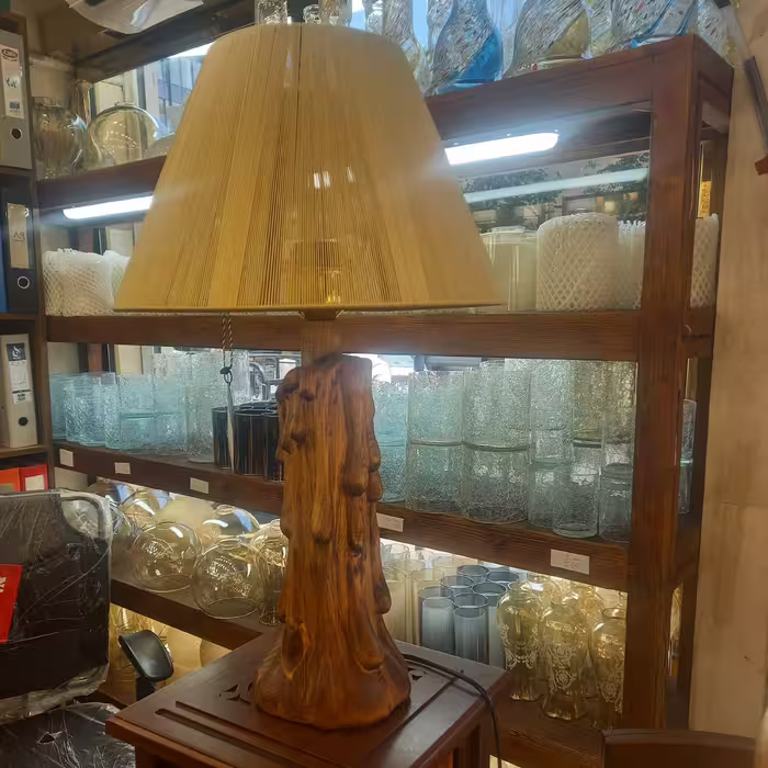 سلام آباژورچوبی طرح شمع رنگ طبیعی 