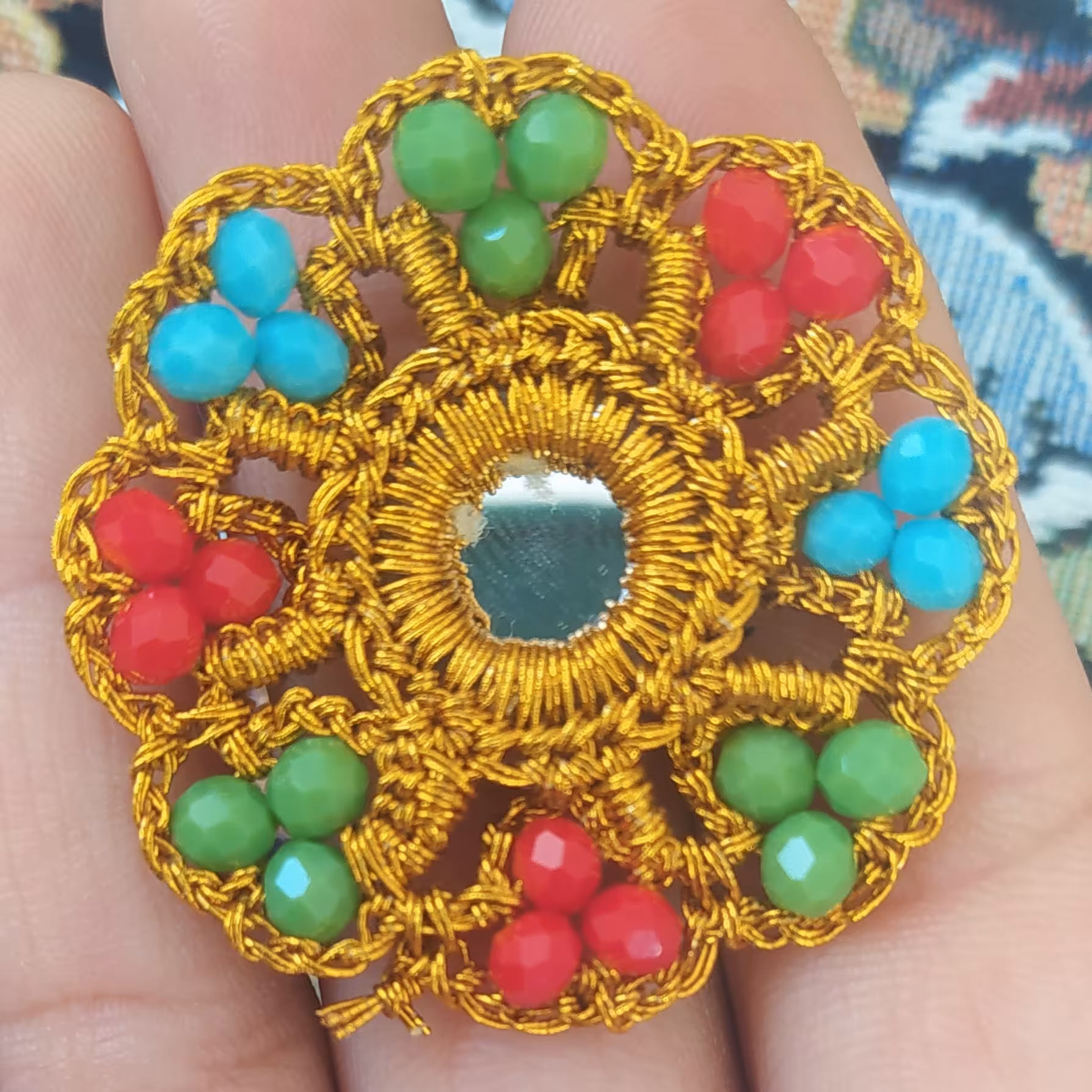 تک گل کریستالی رنگا رنگی