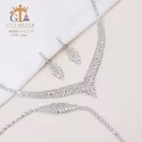 سرویس نقره با درخشش بالا روکش طلا سفید کد 38004