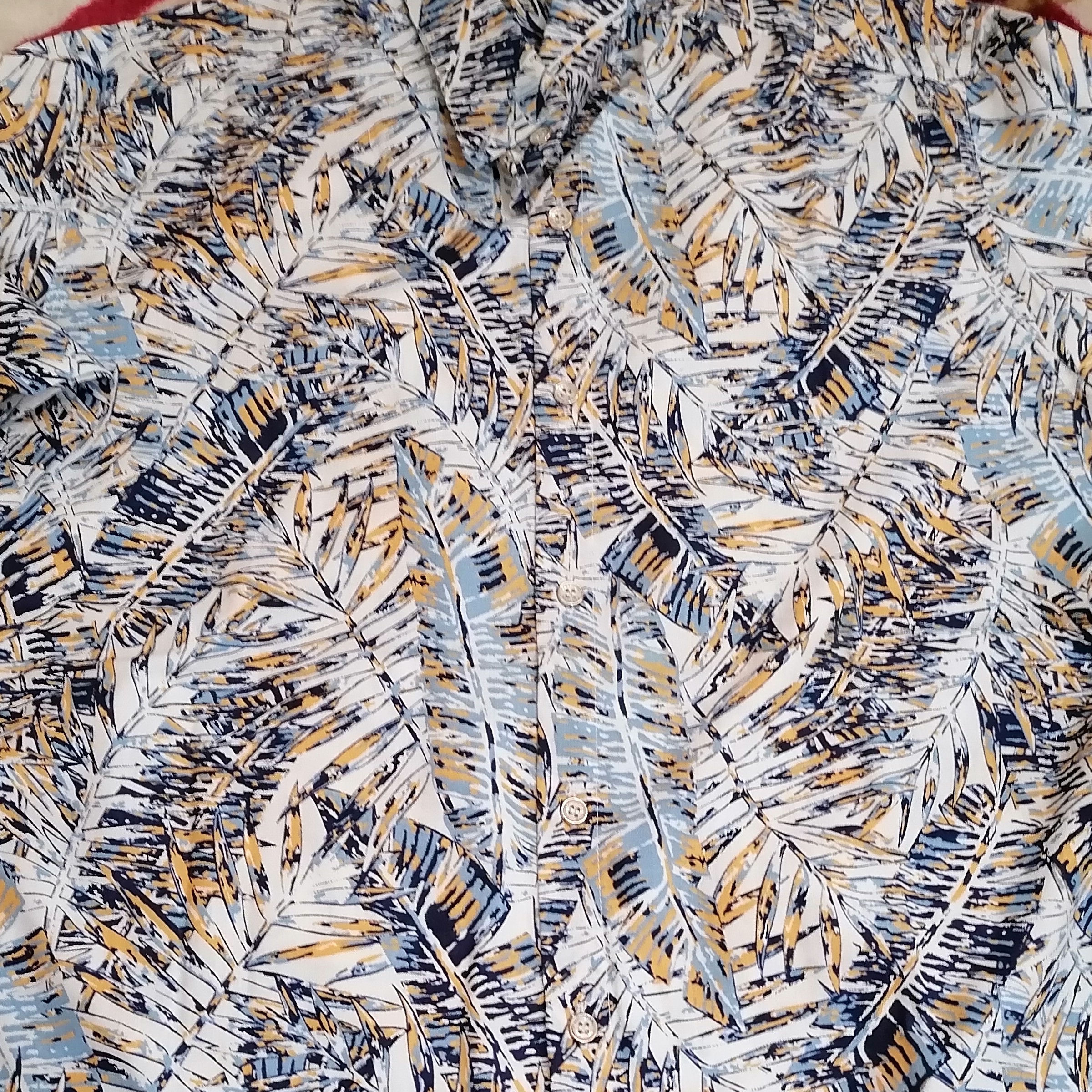 پیراهن نخی مردانه هاوایی leaf design(ارسال رایگان به کل کشور )