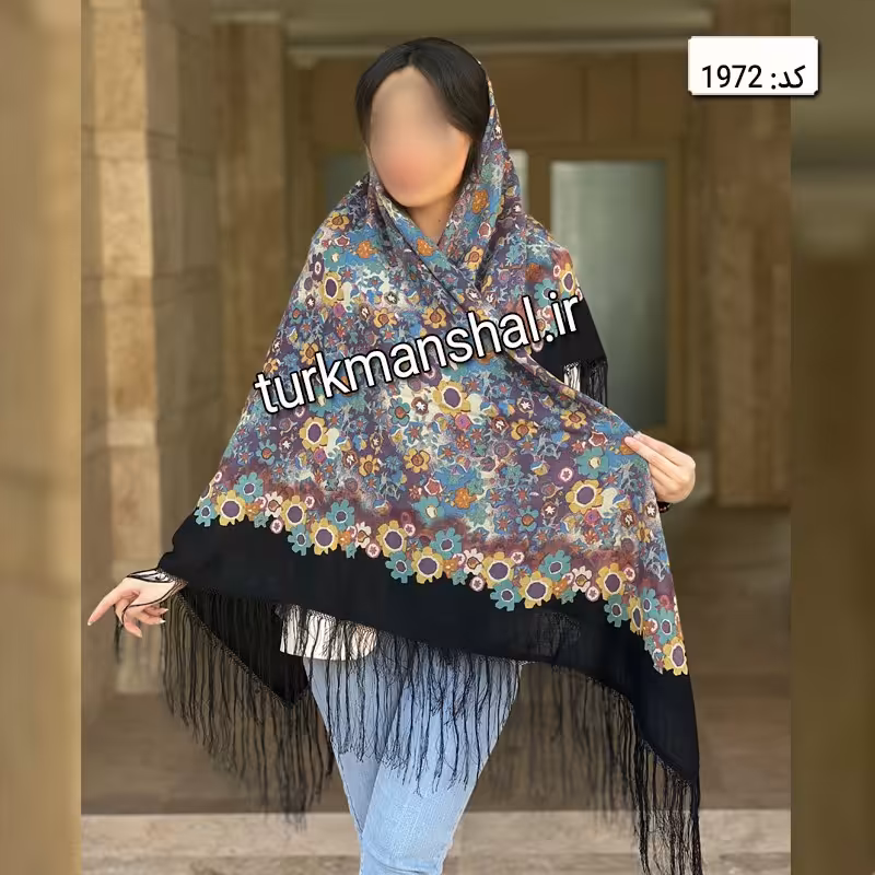 روسری ترکمن ابریشمی (ایتالیایی) کد 1972