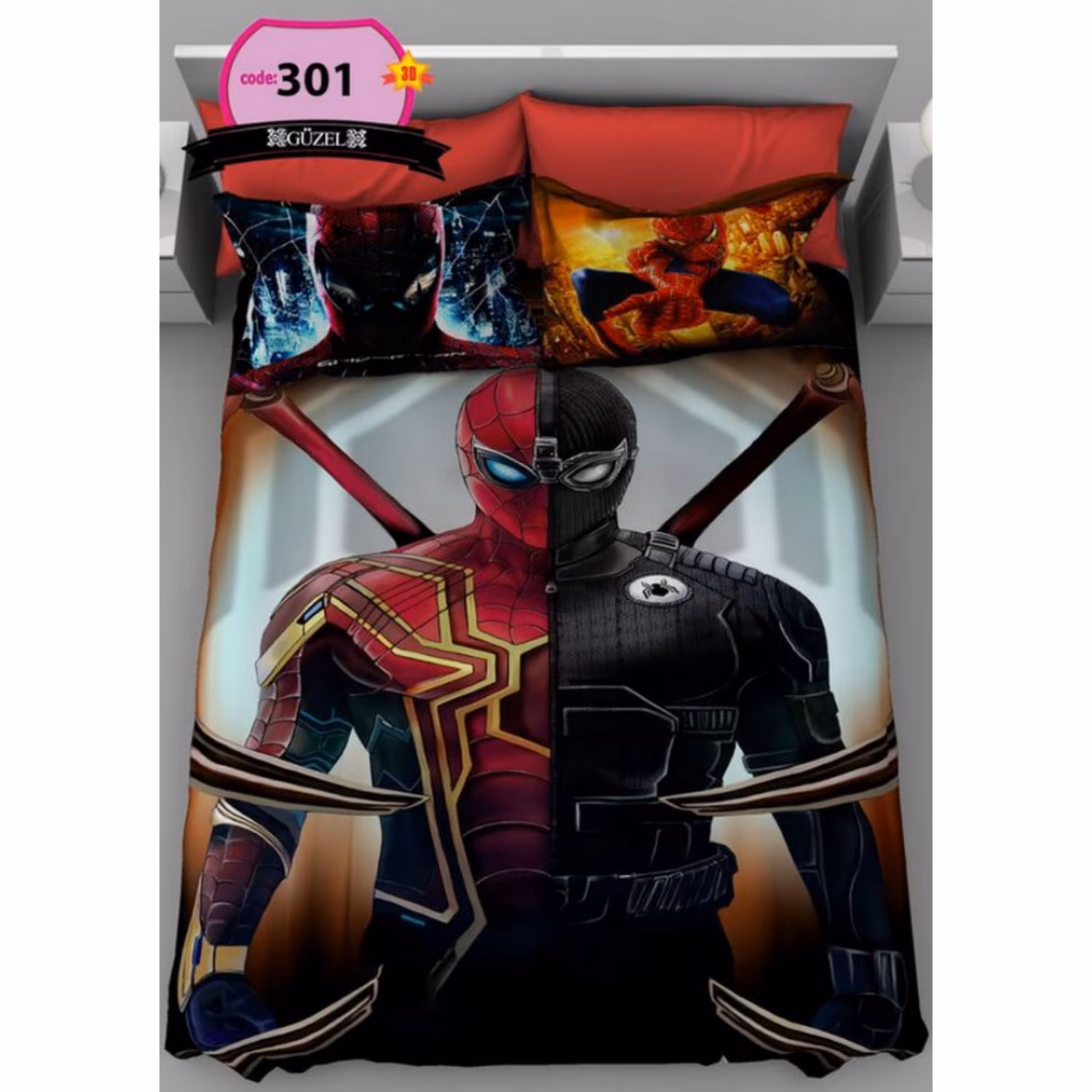 روتختی تک نفره سه بعدی برند گوزل -5 تکه -کد301