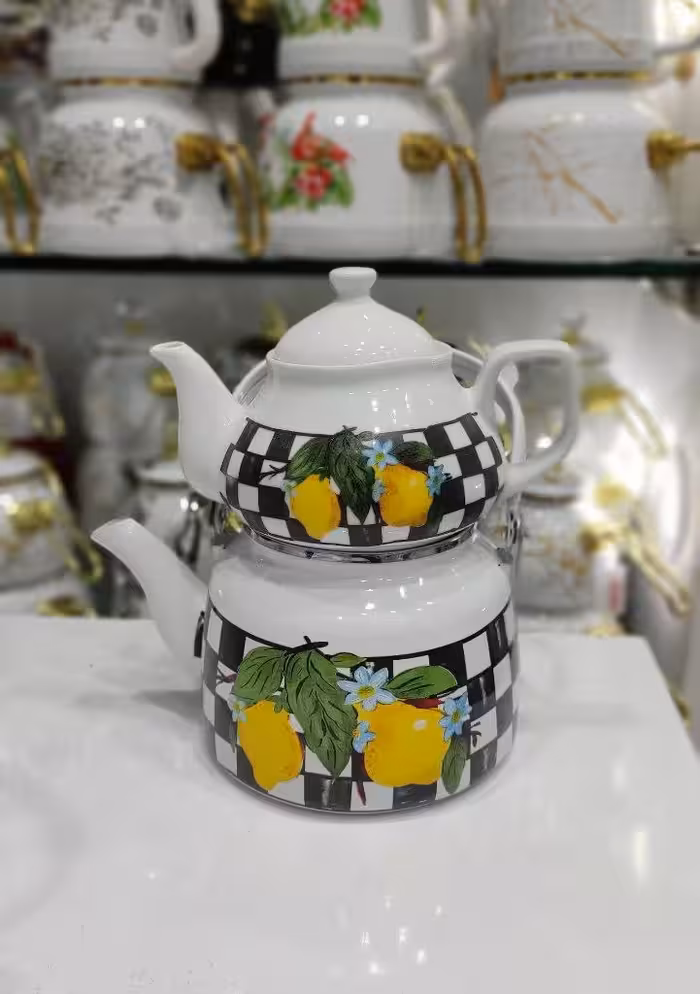 کتری قوری لعابی طرح ترک