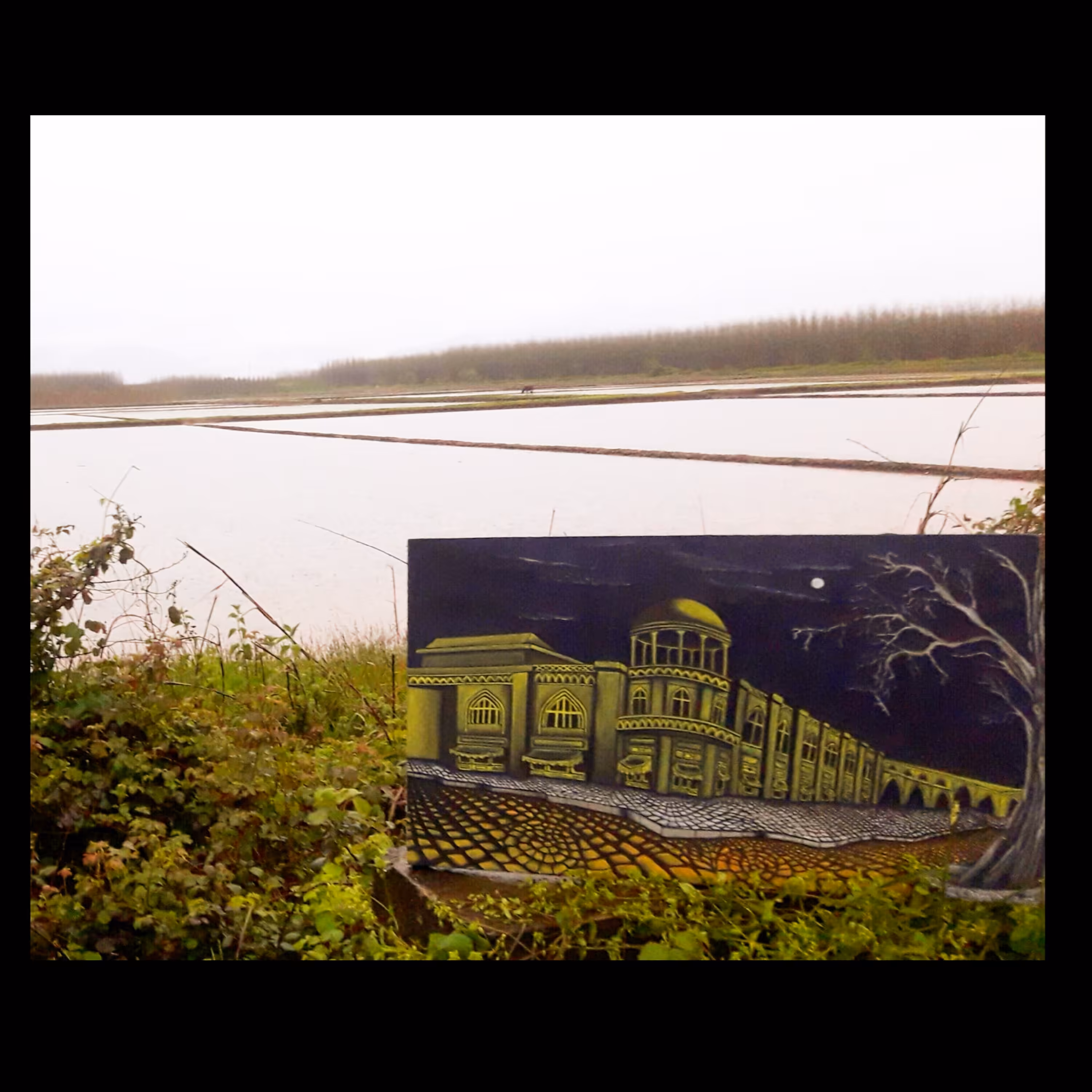 تابلو نقاشی  رنگ روغن روی بوم با عنوان تهران قدیم 