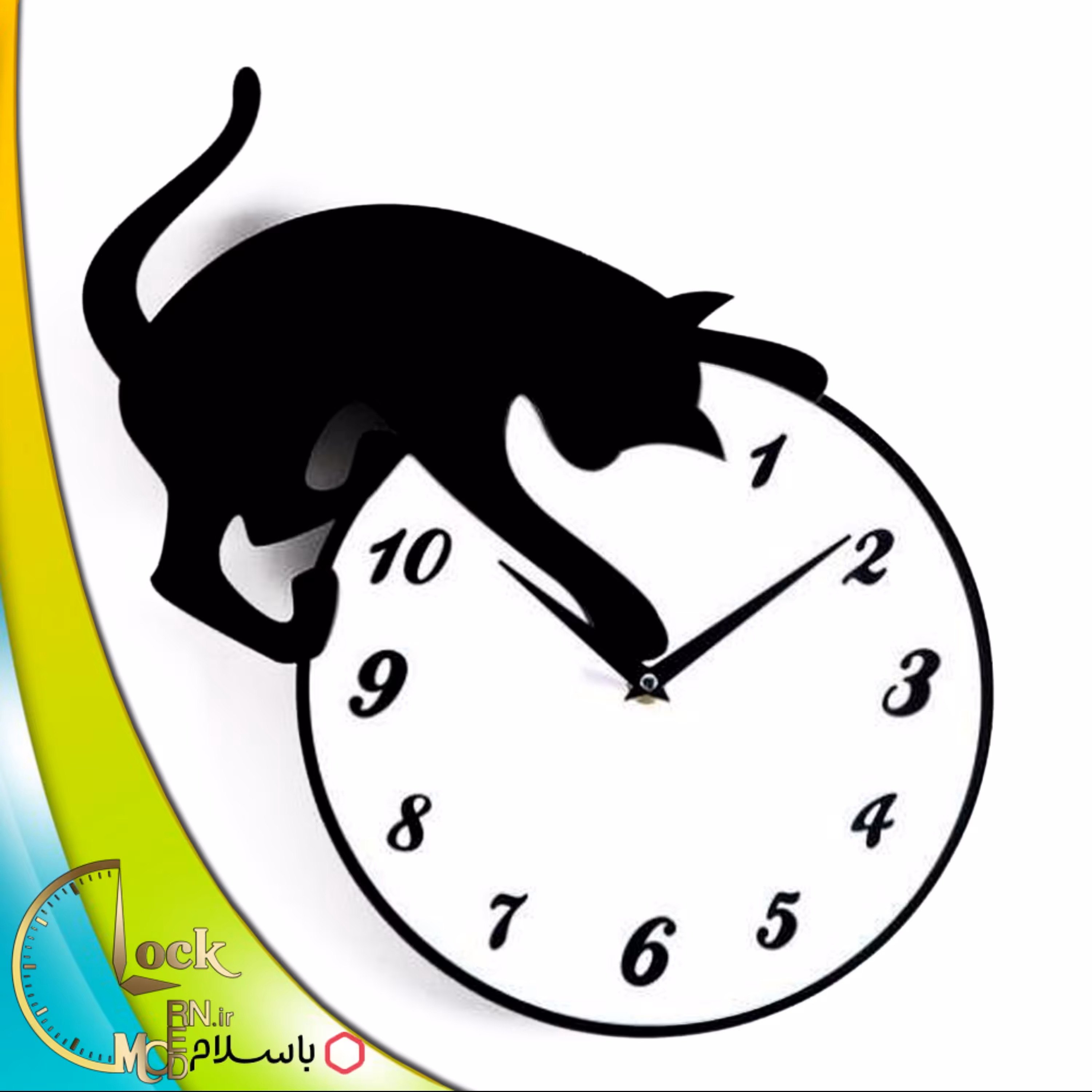 ساعت دیواری طرح گربه کد 274