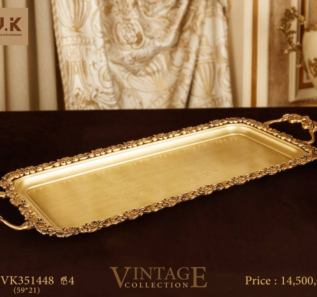 سینی  گرد برنجی بی وی کی مدل VK351448