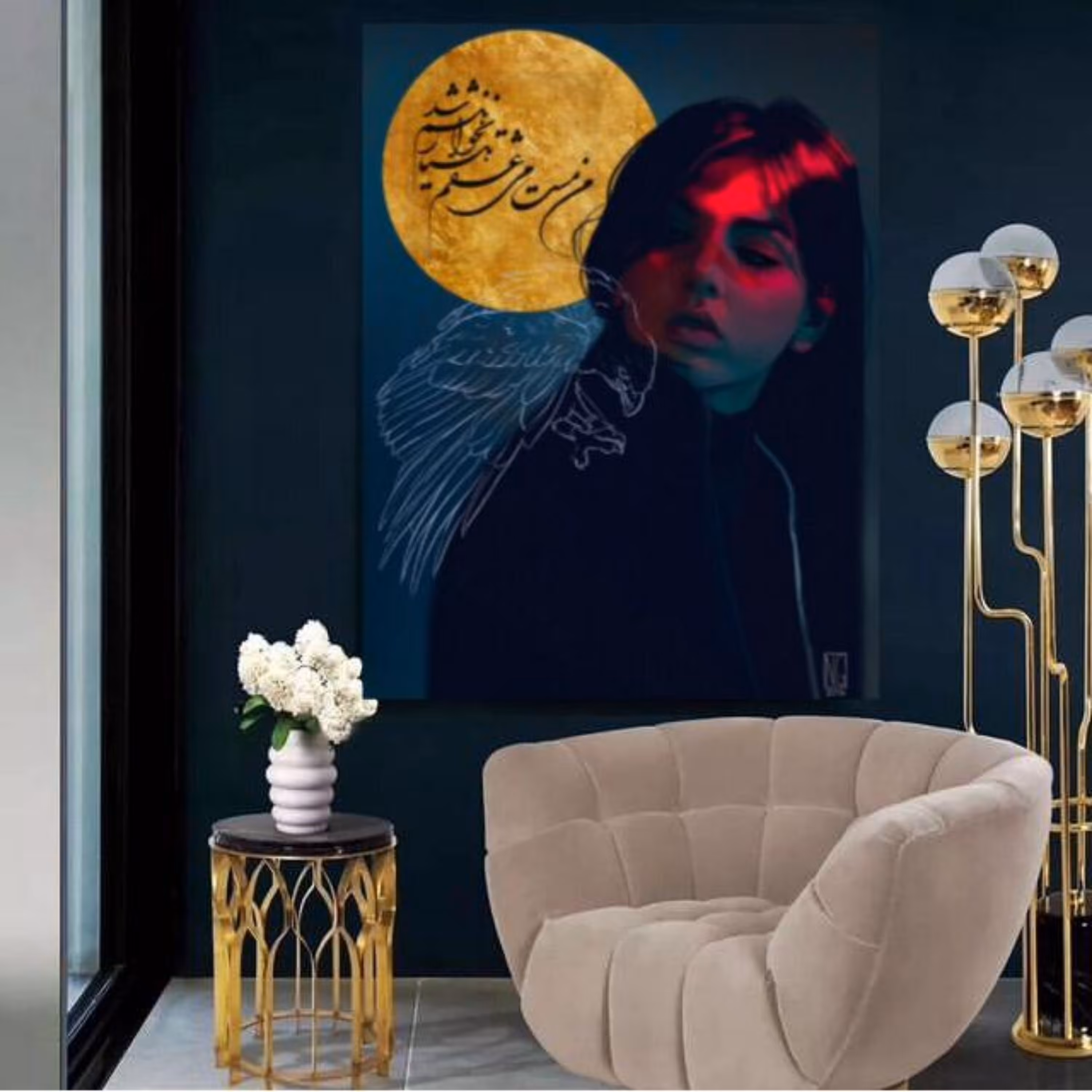 تابلو نقاشی دیجیتال آرت گالری سپید کد 00010