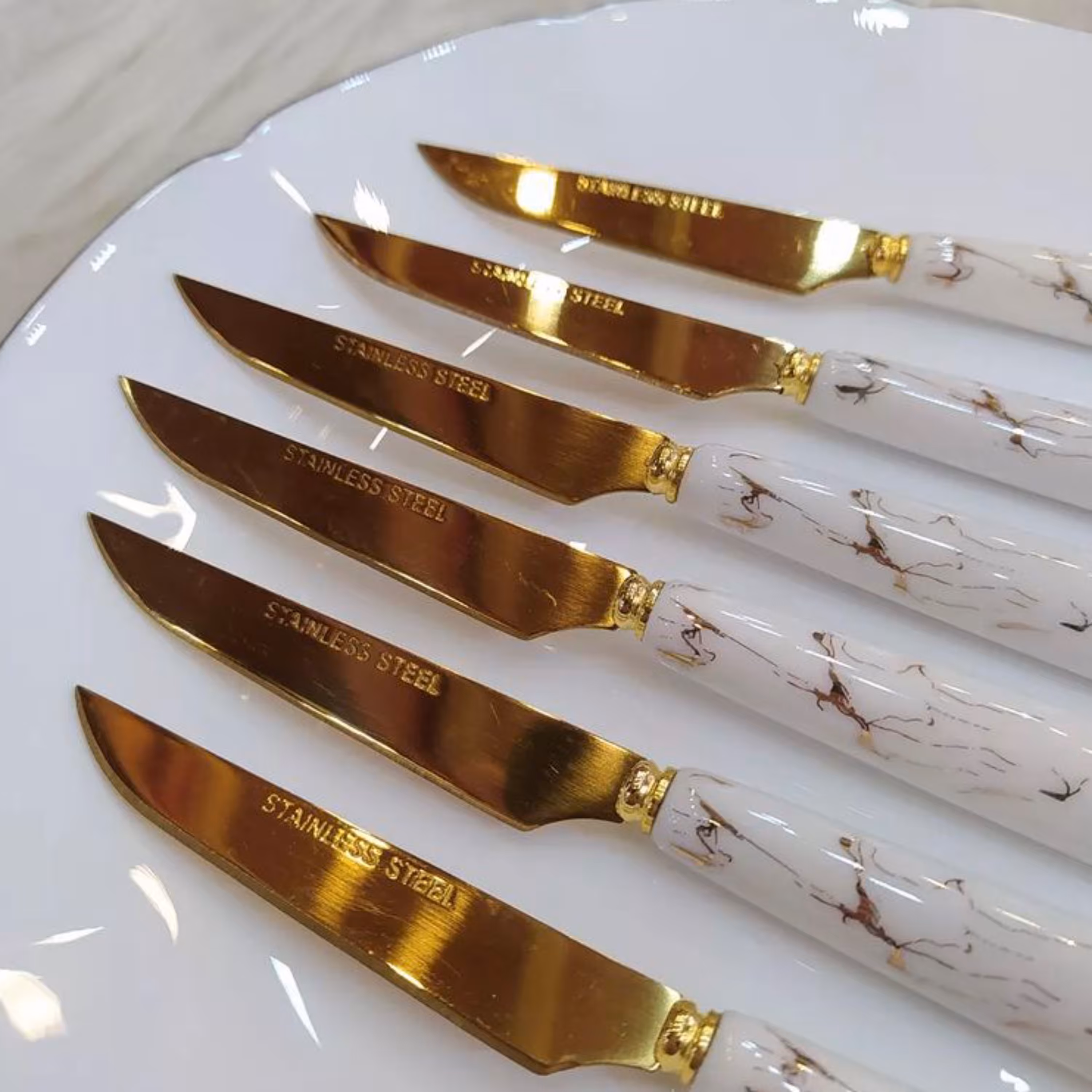 کارد و چنگال دسته سرامیکی طرح ماربل