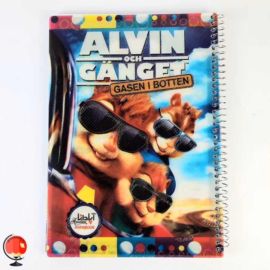 دفتر مشق 80 برگ سیمی طرح الوین جلد طلقی آپادانا