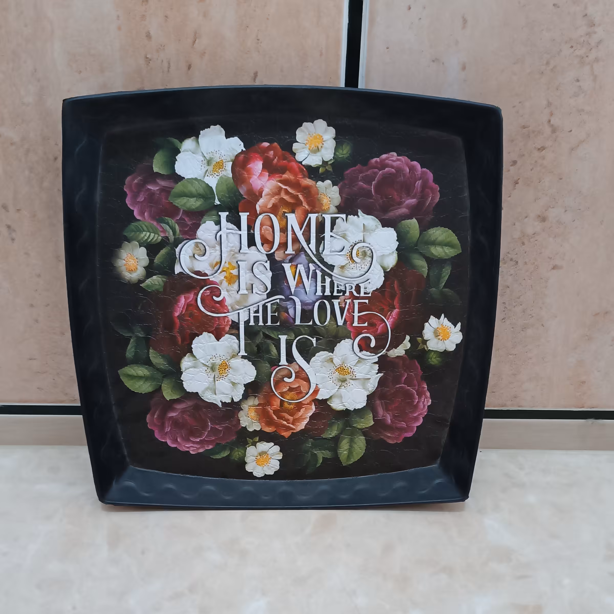 سینی مربع شکل، رنگ مشکی، اندازه 25 در 25