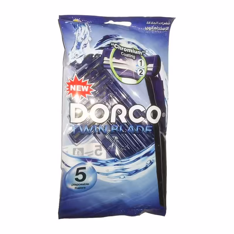 خود تراش مردانه دورکو 2 لبه ساده 5 تایی مدل TD708DB