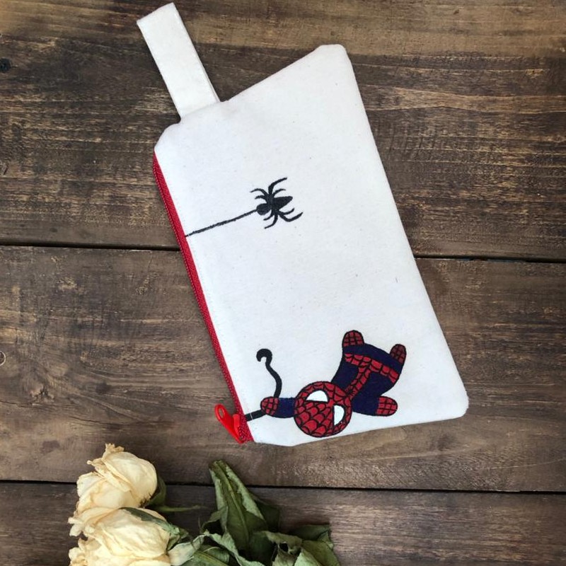 جامدادی قاصدک نقاشی شده با رنگ پارچه و قابلیت شستشو