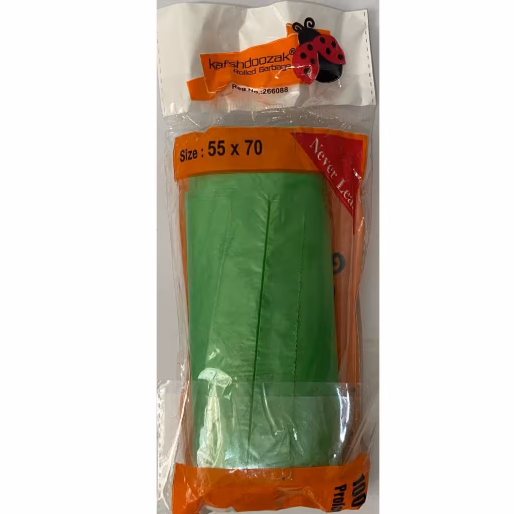 کیسه زباله رولی رنگ سبز مدل کفشدوزک