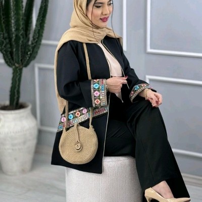 مانتو مجلسی کرپ مدل مزون دوز