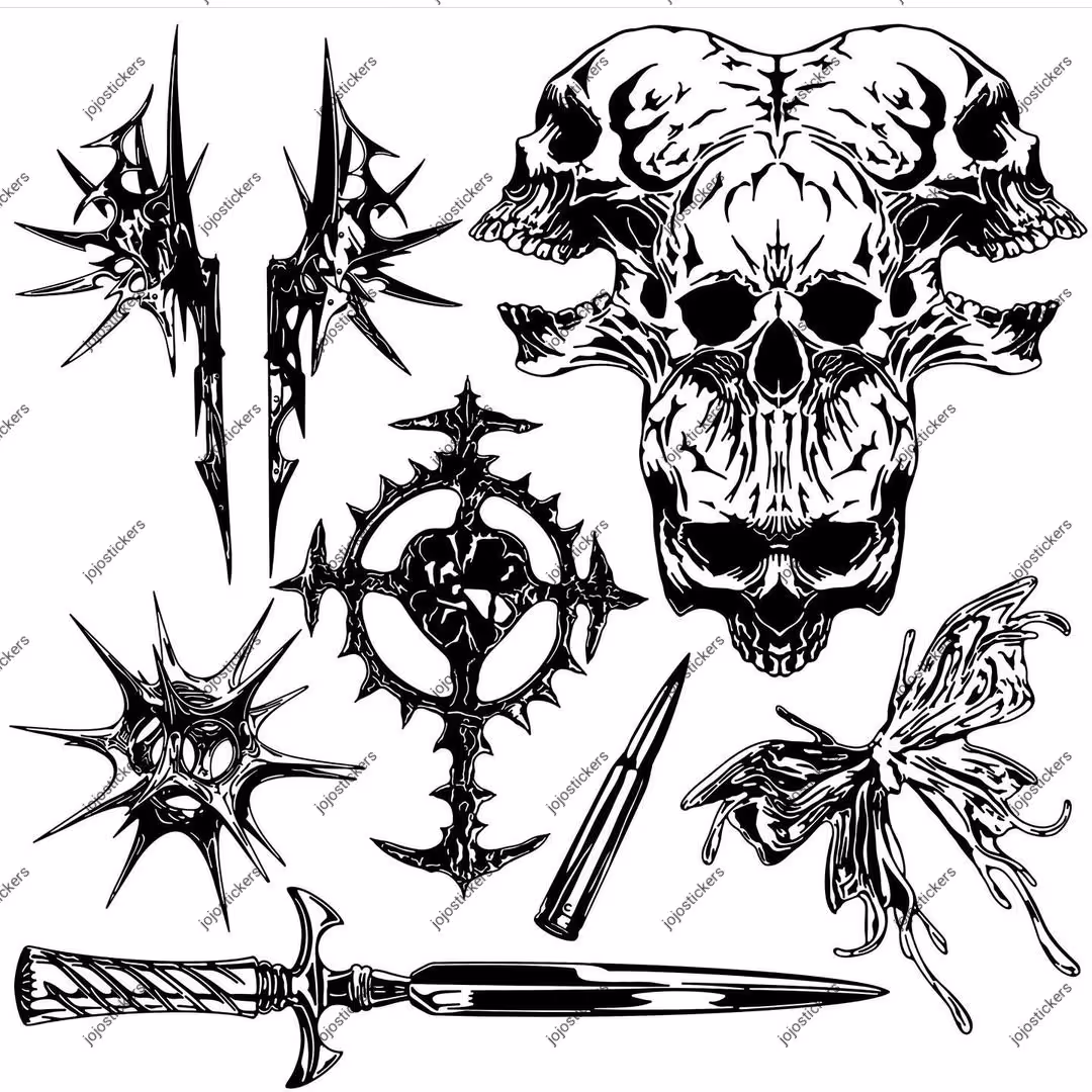 مگا پک استیکر 4 عددی خفن بلک وایت