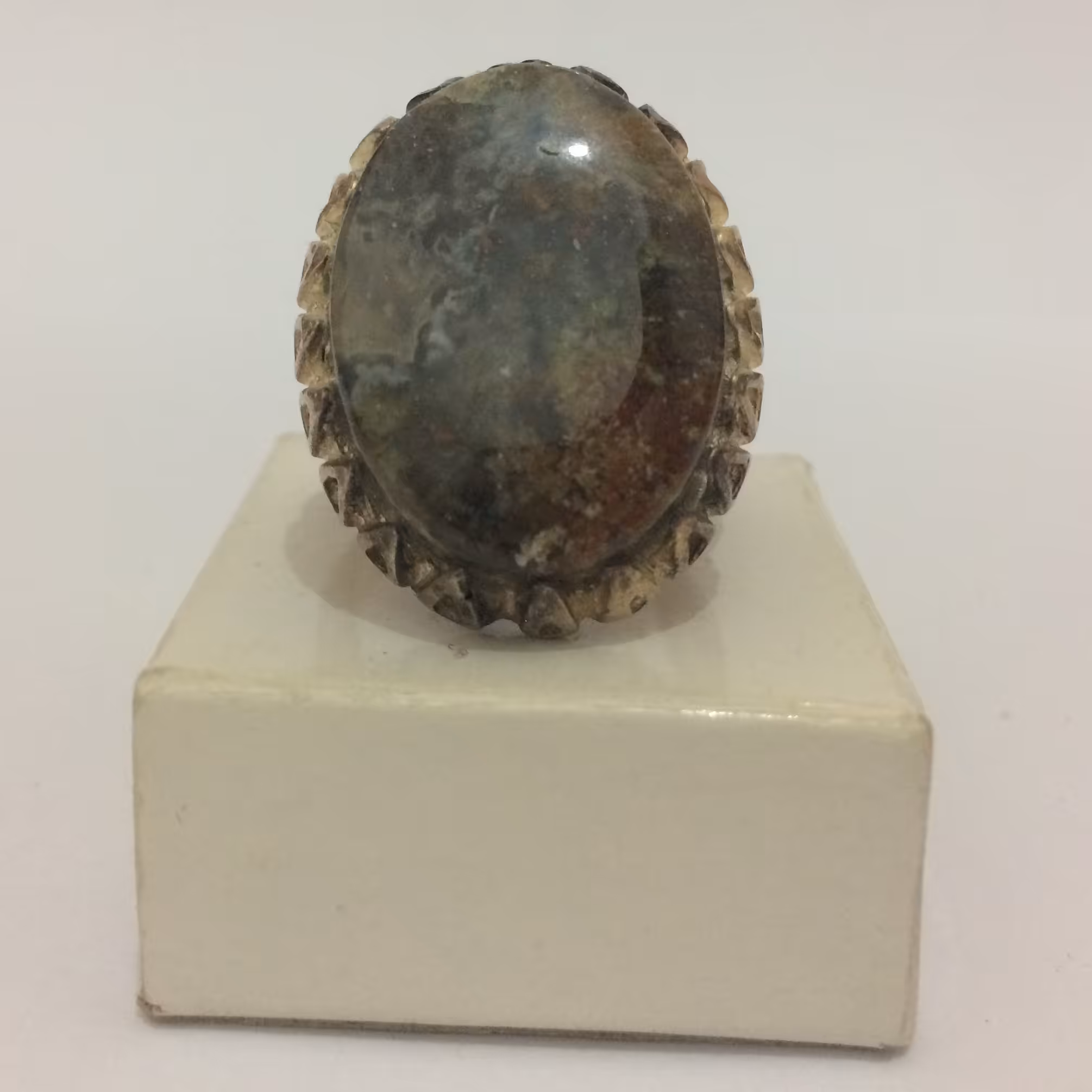 انگشتر سنگ عقیق خزه ای