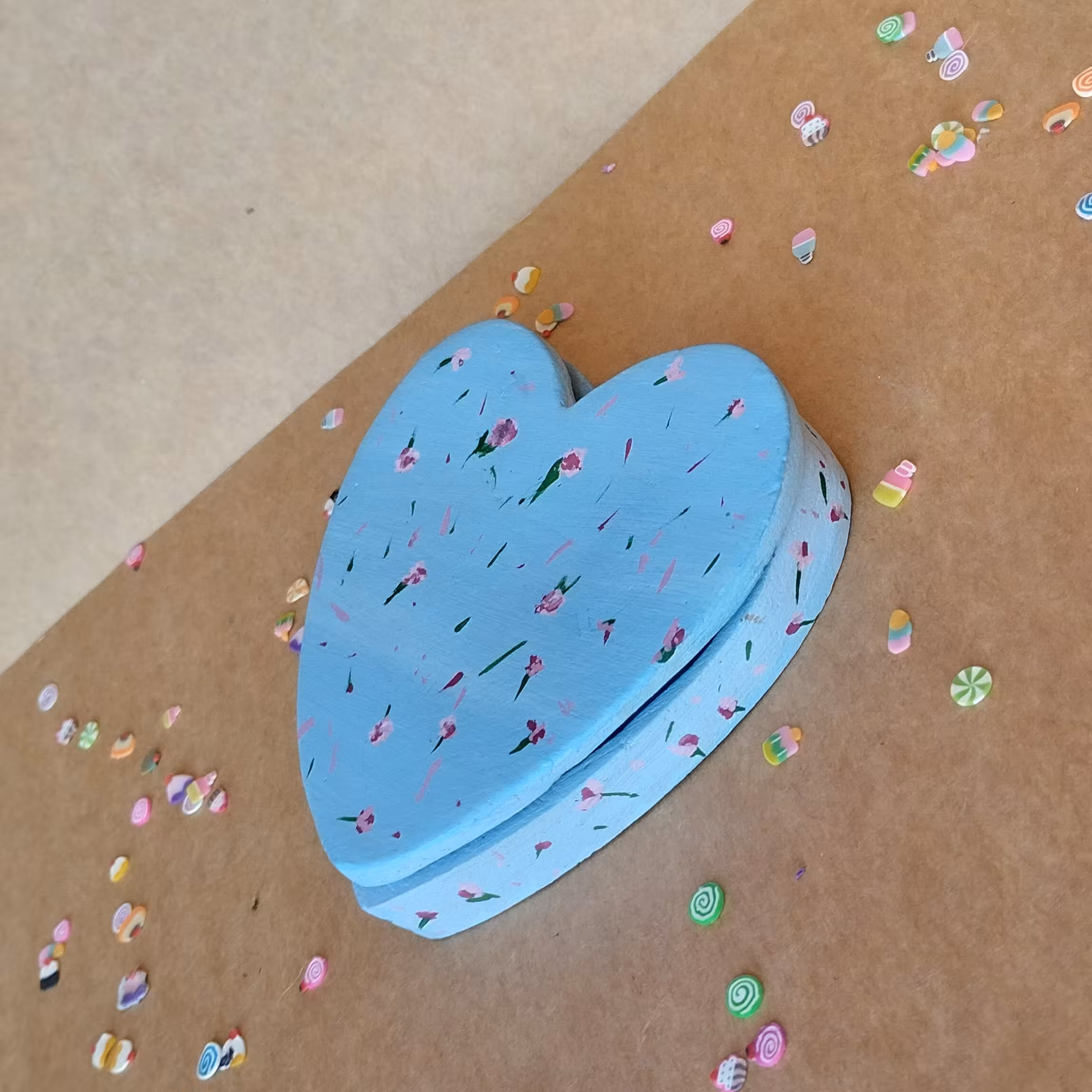 جعبه جای اکسسوری و جواهرات قلب سفالی دست ساز 