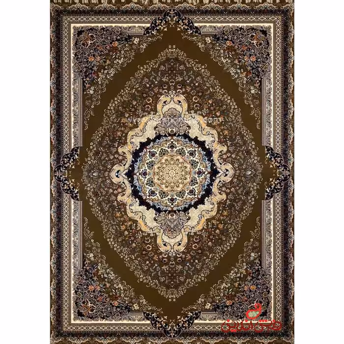 فرش ماشینی شاهکار صفویه 4660 قهوه ای