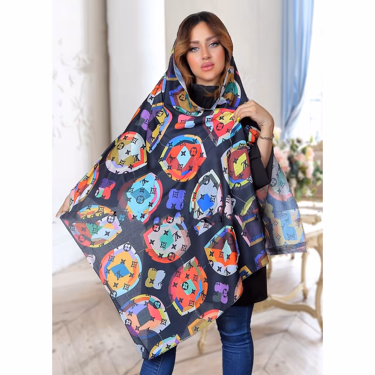 شال زنانه مدل رنگی LV