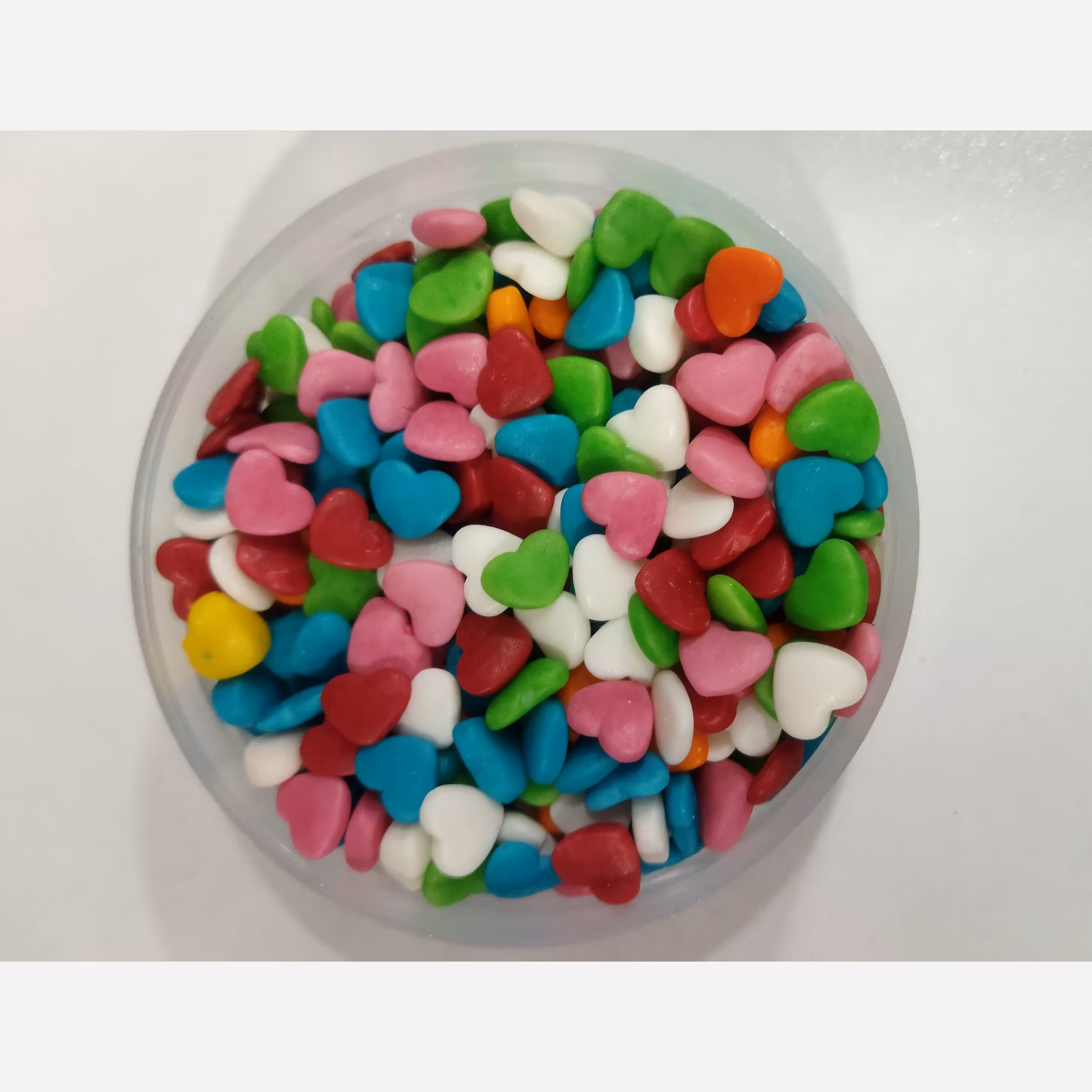 ترافل قلبی سبز و نارنجی و آبی و سفید و صورتی 