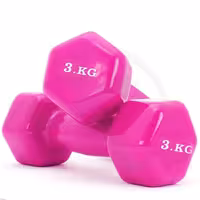 دمبل 3 کیلویی (دوعددی) رنگ صورتی