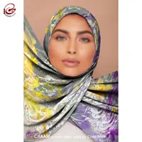 روسری  هنری ایرانی نقاشیخط چام با شعر در عاشقی پیچیده ام مولانا سایز 120 در 120