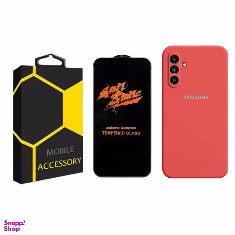 کاور سیلیکونی گوشی موبایل مناسب سامسونگ Galaxy A14 4G / 5G + محافظ صفحه نمایش Anti Static