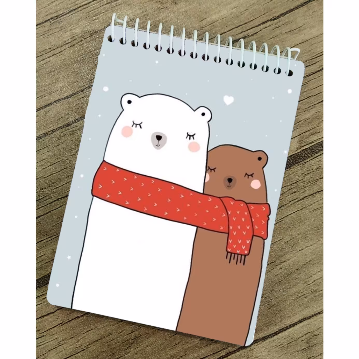 دفتر  با کاغذ کرافت طرح   خرسی   زمستانه ملزومات بولت ژورنال و اسکریپ بوک
