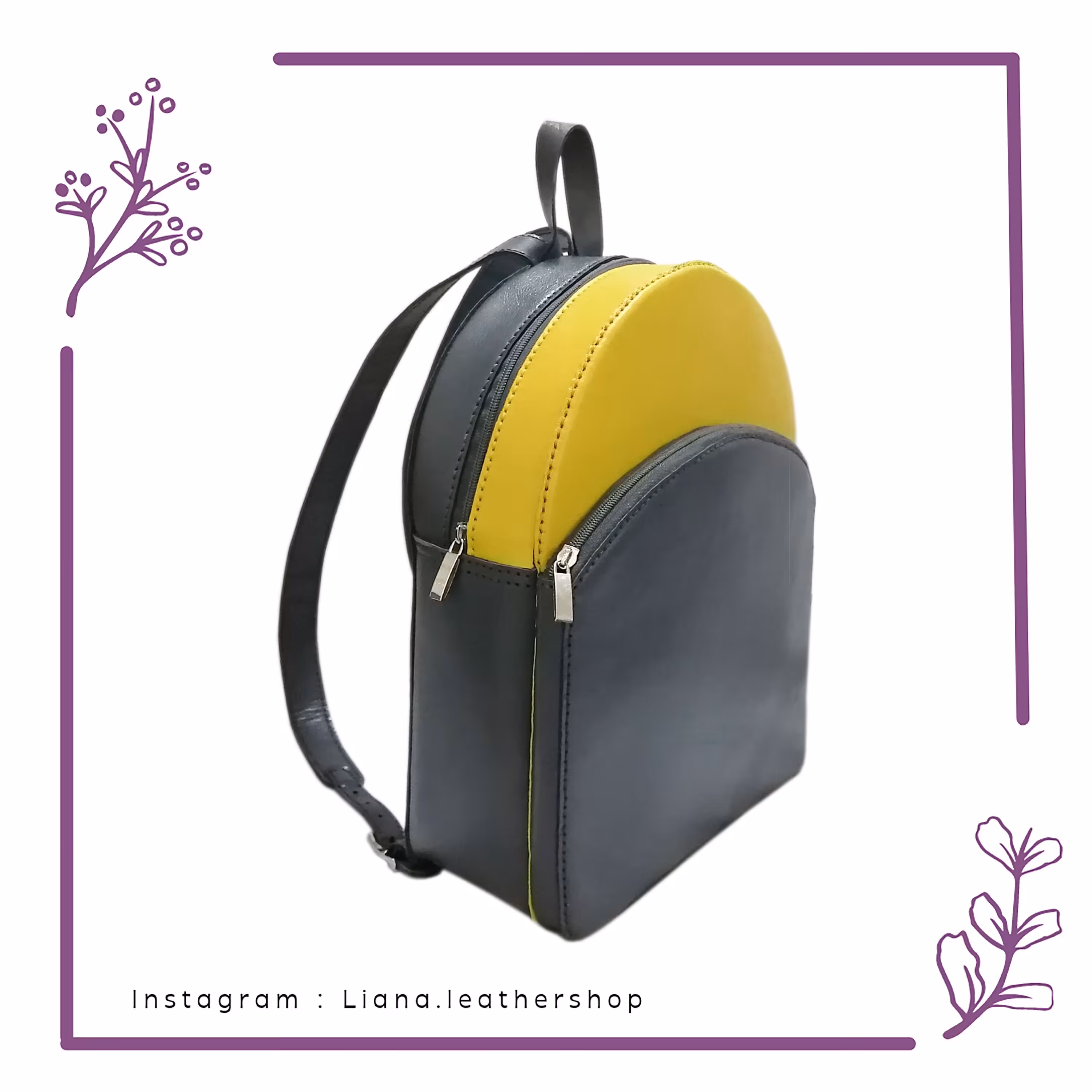 کوله پشتی مدل پرنا چرم طبیعی ممتاز کاملا دستدوز