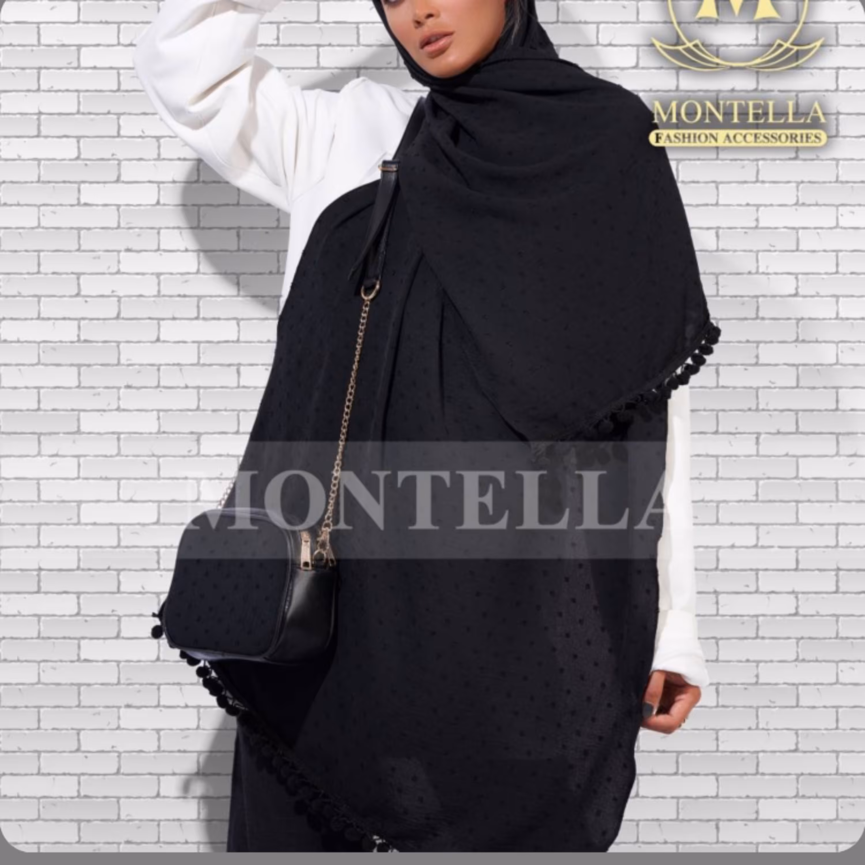 ست کیف و شال اشکی مشکی برند مونتلا- ارسال رایگان به سراسر کشور