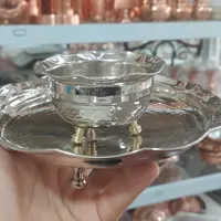 بشقاب و پیاله مسی کروم 