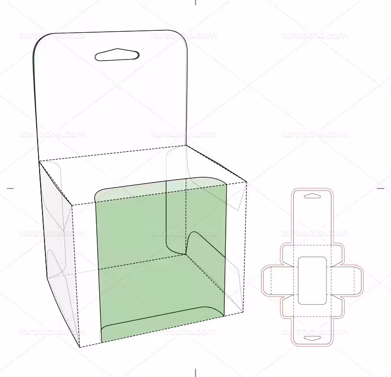 وکتور صفحه گسترده جعبه مربع طلق دار | گرافیک با طعم تربچه