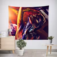 پوستر پارچه ای پرینتینگ لند طرح بکدراپ آرایشی کد A33