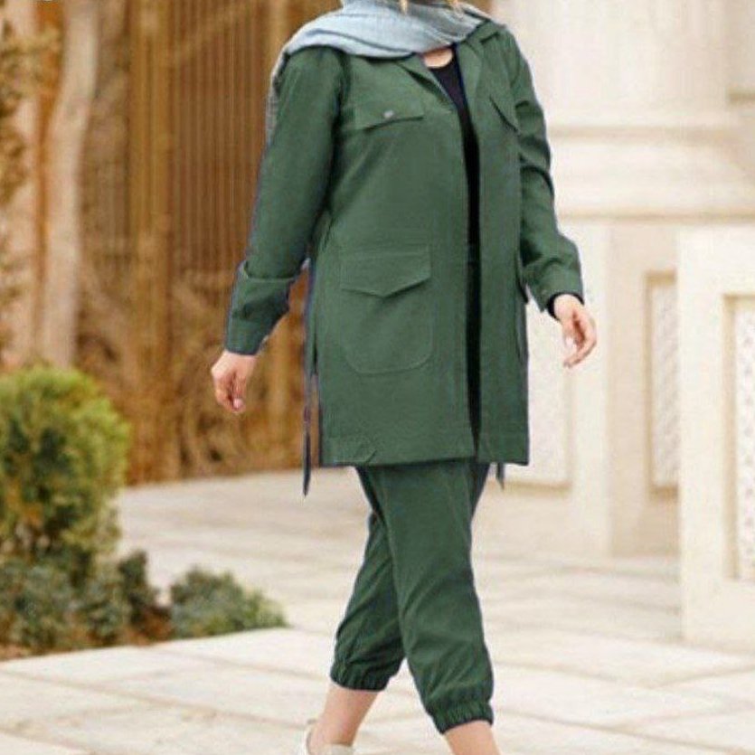 مانتو و شلوار اسپرت پاییزه زنانه جنس میکرو درجه یک زنانه