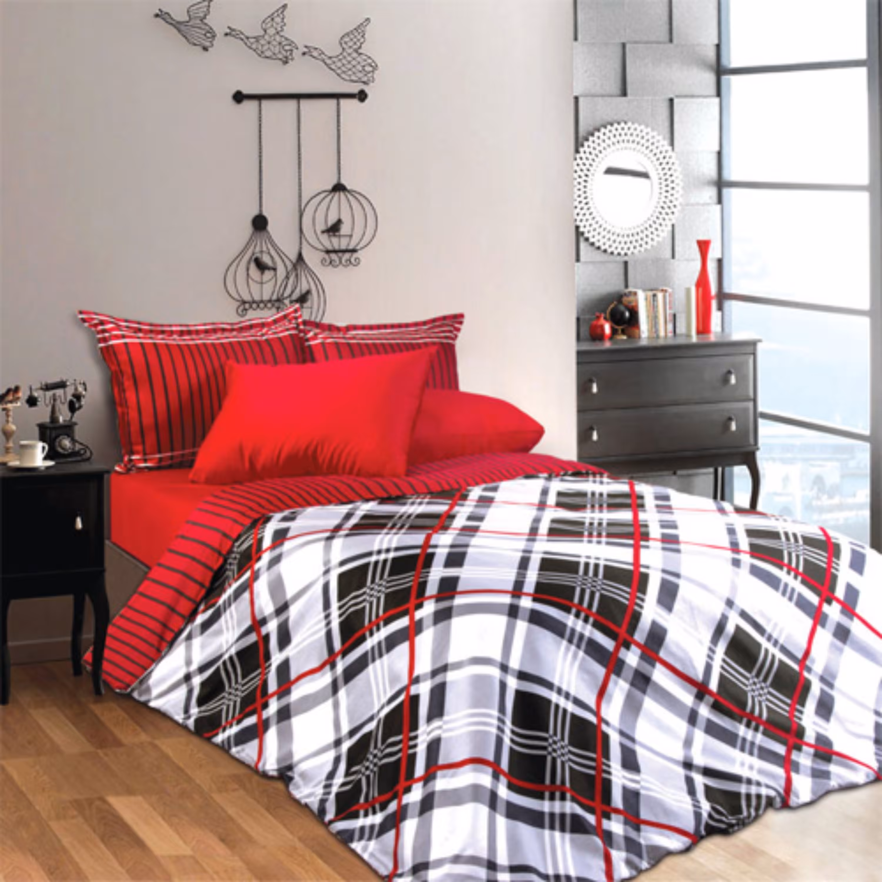 سرویس لحاف روتختی دونفره لومانا طرح آندیا (تمام پنبه) رنگ ثابت و ضد حساسیت