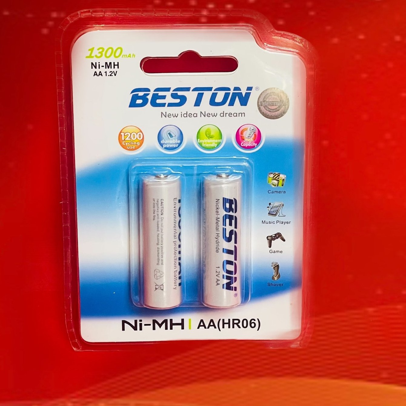 باتری قلمی (AA) شارژی 1800 میلی آمپر بستون ( BESTON ) 12 ولت