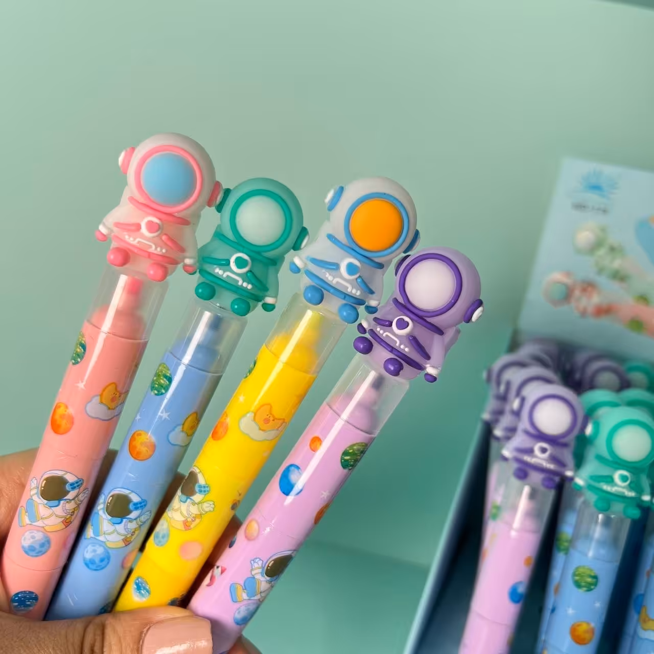 ماژیک هایلایتر فشنگی 3 رنگ طرح فضانورد