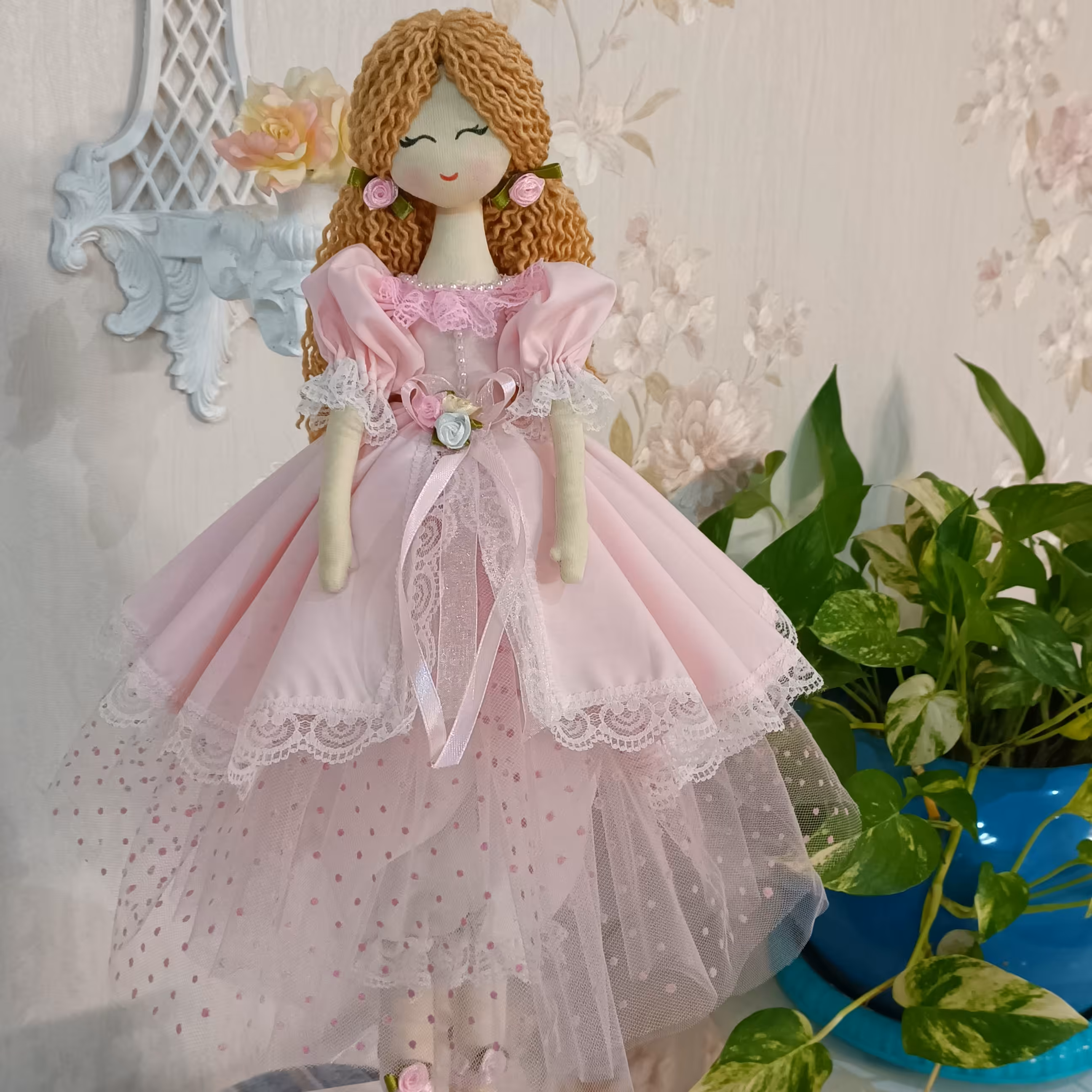 عروسک دستساز روسی تیلدا 50 سانتی مناسب دکور اتاق کودک هدیه تولد اکسسوری 