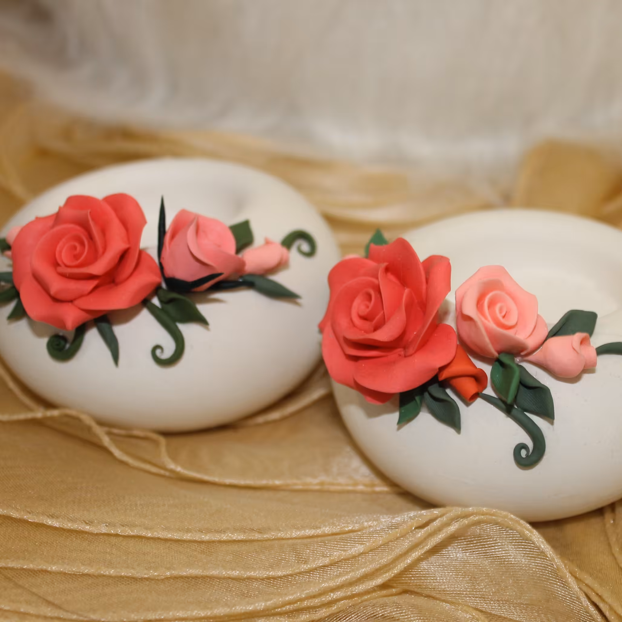 جا شمعی طرح گل