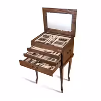 سرویس قاشق و چنگال 12 نفره ناب استیل طرح فلورانس برنزی PVD (148 پارچه) بعلاوه کنسول چوبی