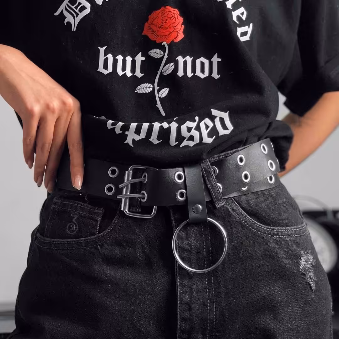 کمربندی دوپانچ چرمی دارای حلقه آویز