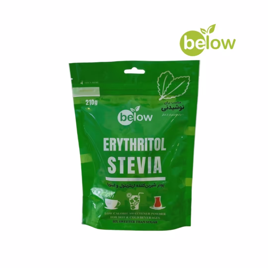 شیرین کننده اریتریتول و استویا مخصوص نوشیدنی 210 گرم بی لو(مناسب رژیم کتو و افراد دیابتی)