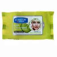 دستمال مرطوب پاک کننده آرایش شیر و خیار کامان 20 عددی