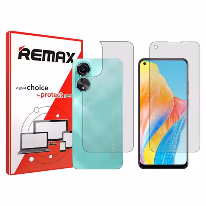 گلس صفحه نمایش و پشت گوشی اوپو A78 4G مدل شفاف برند ریمکس کد SS